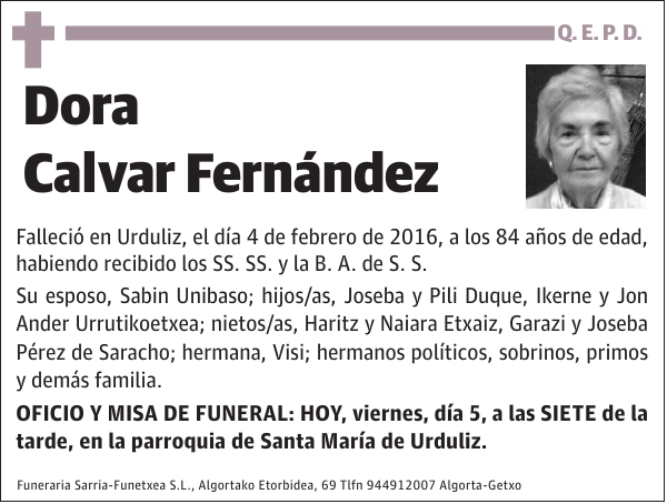 Dora Calvar Fernández