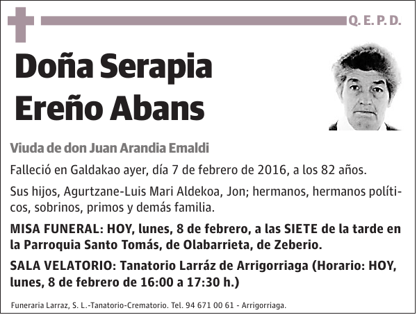 Serapia Ereño Abans