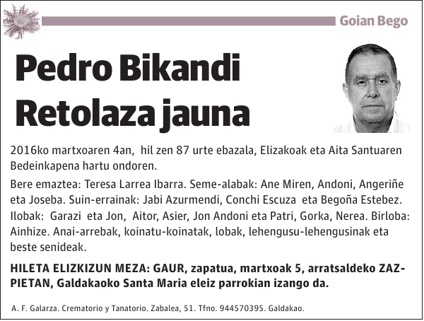 Pedro Bikandi Retolaza
