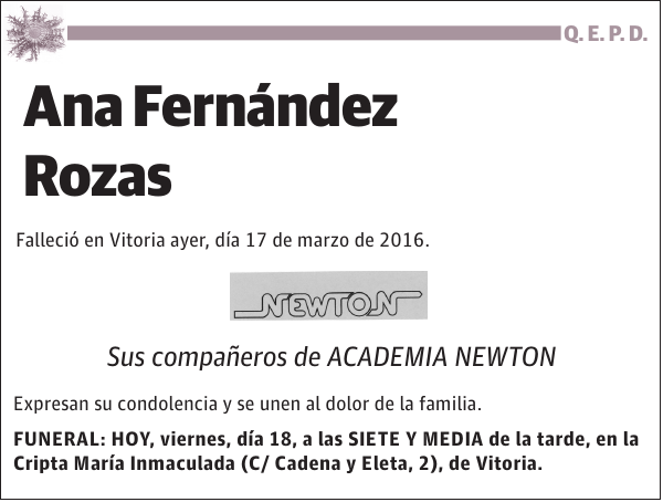 Ana Isabel Begoña Fernández Rozas