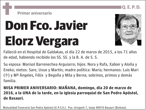 Fco. Javier Elorz Vergara