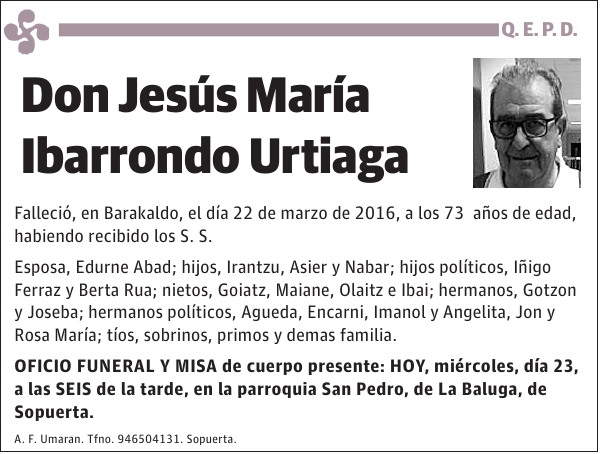 Jesús María Ibarrondo Urtiaga
