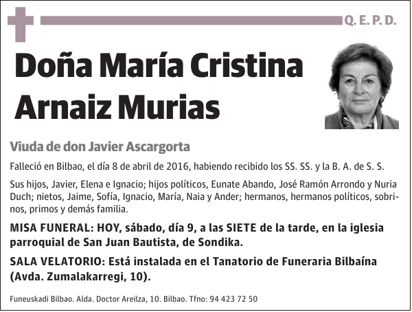 María Cristina Arnaiz Murias