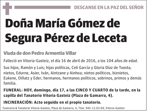 María Gómez de Segura Pérez de Leceta