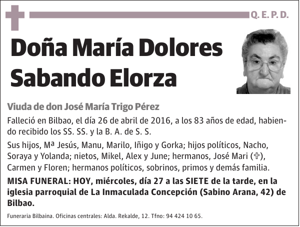María Dolores Sabando Elorza