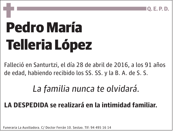 Pedro María Telleria López