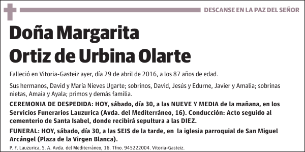 Margarita Ortiz de Urbina Olarte
