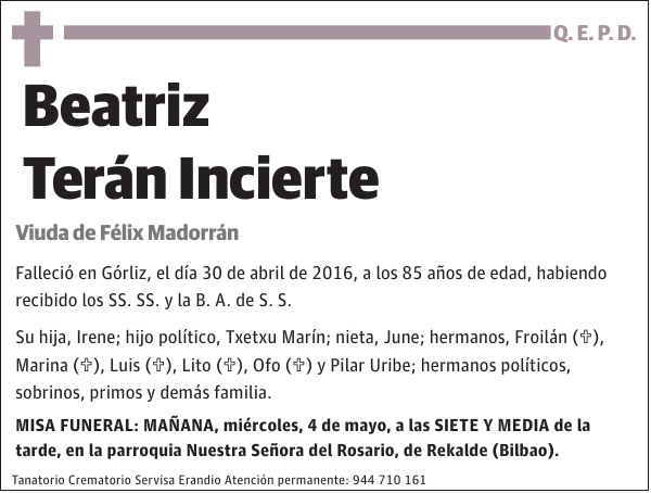Beatriz Terán Incierte