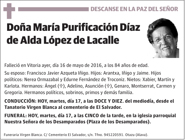 María Purificación Díaz de Alda López de Lacalle