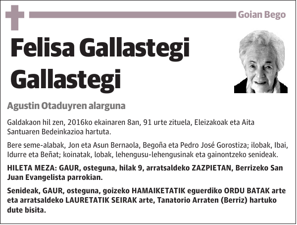 Felisa Gallastegi Gallastegi