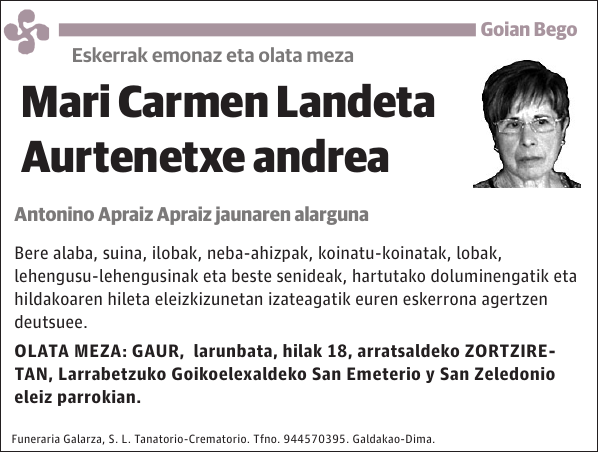 Mari Carmen Landeta Aurtenetxe