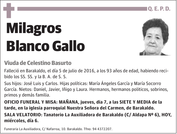 Milagros Blanco Gallo