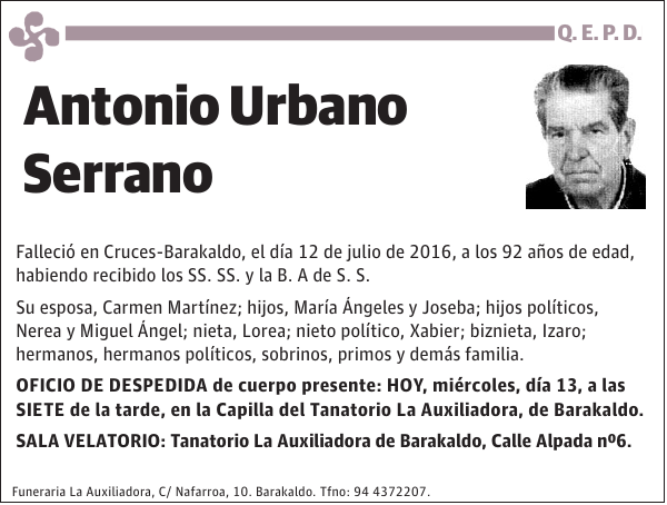 Antonio Urbano Serrano