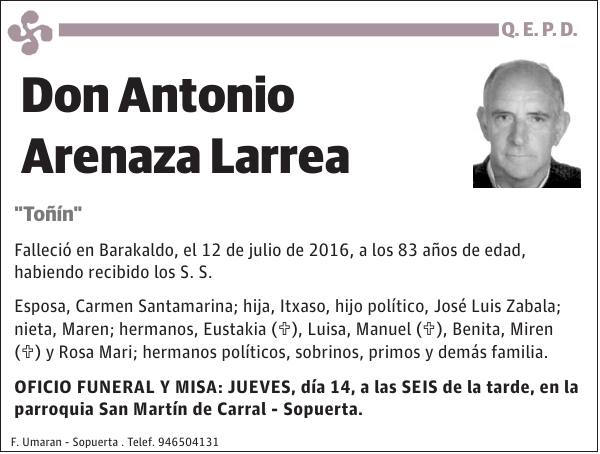 Antonio Arenaza Larrea