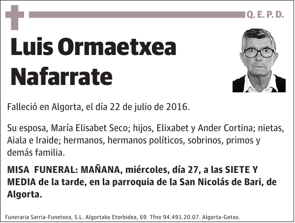 Luis Ormaetxea Nafarrate