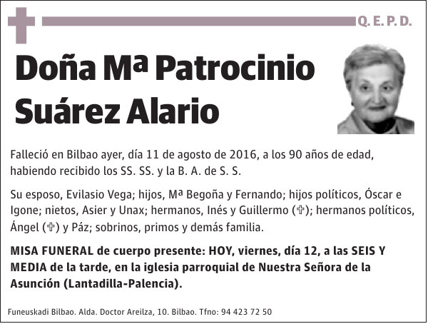 Mª Patrocinio Suárez Alario