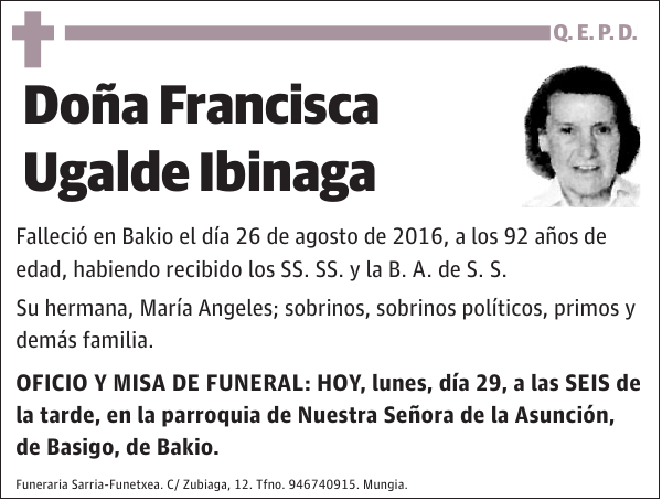 Francisca Ugalde Ibinaga