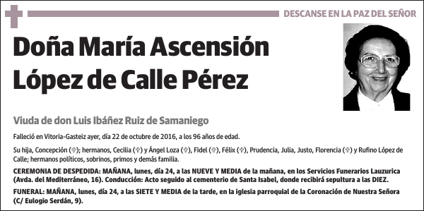 María Ascensión López de Calle Pérez