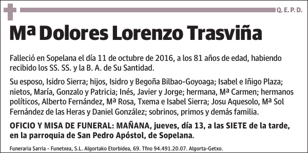 Mª Dolores Lorenzo Trasviña