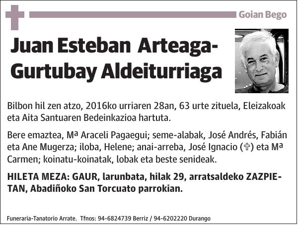 Juan Esteban Arteaga- Gurtubay Aldeiturriaga