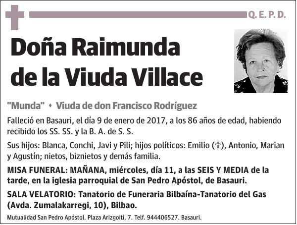 Raimunda de la Viuda Villace