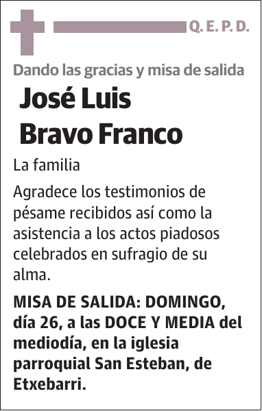 José Luis Bravo Franco La familia