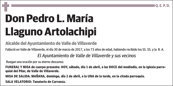 Pedro L. María Llaguno Artolachipi