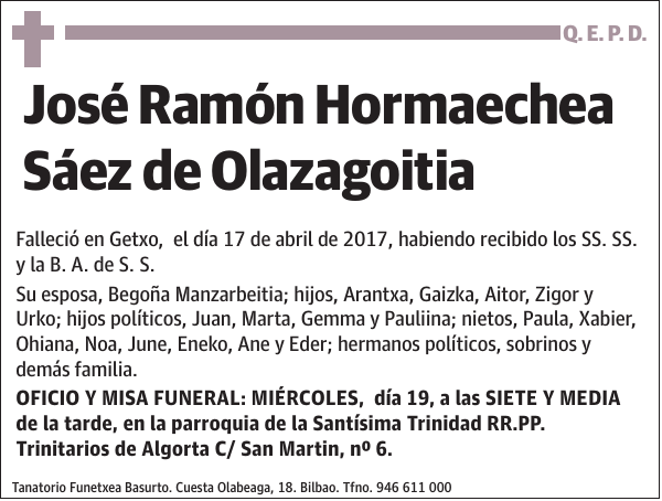 José Ramón Hormaechea Sáez de Olazagoitia