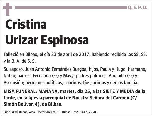 Cristina Urizar Espinosa