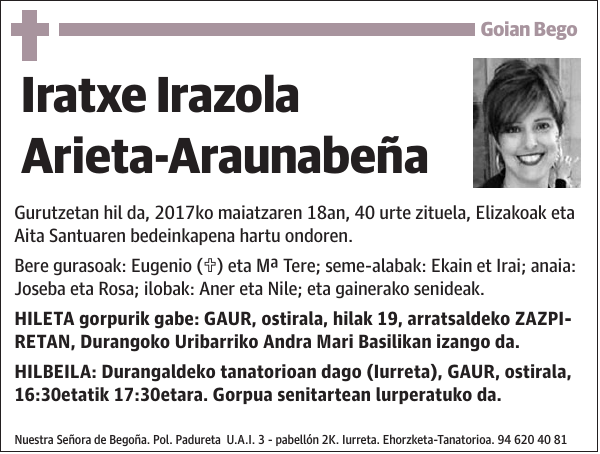 Iratxe Irazola Arieta-Araunabeña Gurutzetan