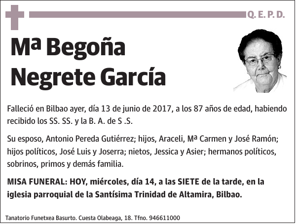 Mª Begoña Negrete García
