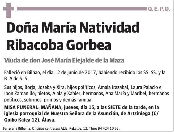 María Natividad Ribacoba Gorbea