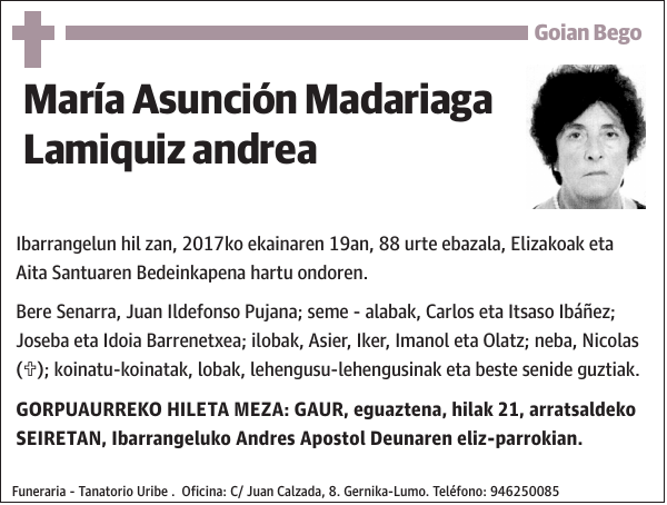 María Asunción Madariaga Lamiquiz
