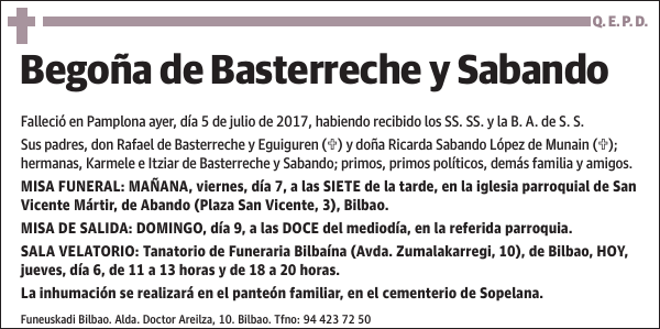 Begoña de Basterreche y Sabando