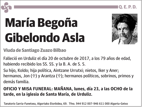 María Begoña Gibelondo Asla