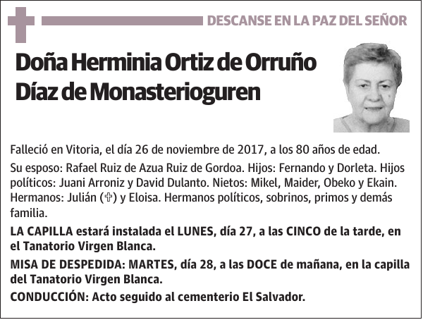 Herminia Ortiz de Orruño Díaz de Monasterioguren