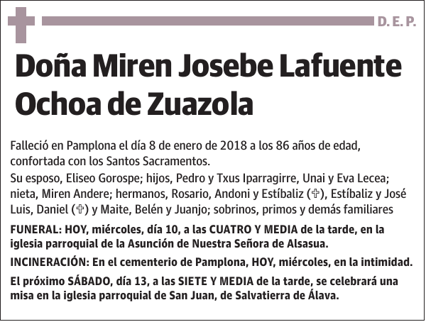 Miren Josebe Lafuente Ochoa de Zuazola