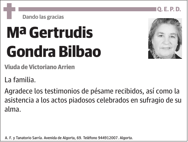 Mª Gertrudis Gondra Bilbao