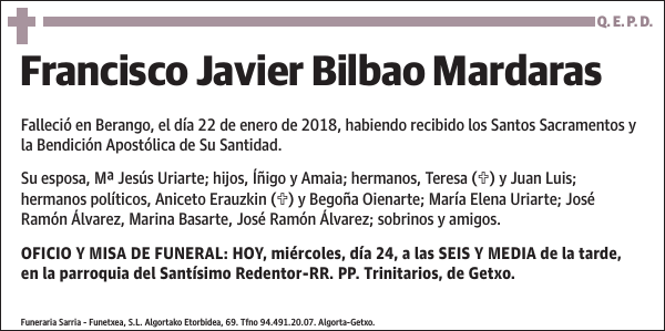 Francisco Javier Bilbao Mardaras