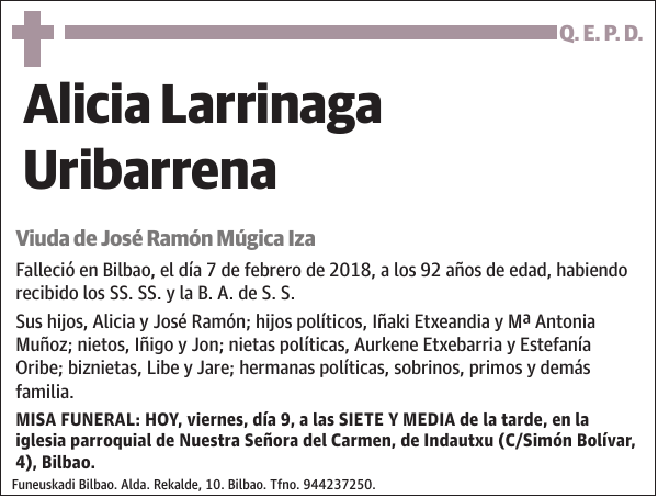 Alicia Larrinaga Uribarrena