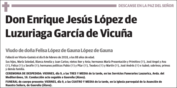Enrique Jesús López de Luzuriaga García de Vicuña
