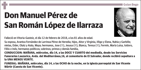 Manuel Pérez de San Román López de Ilarraza