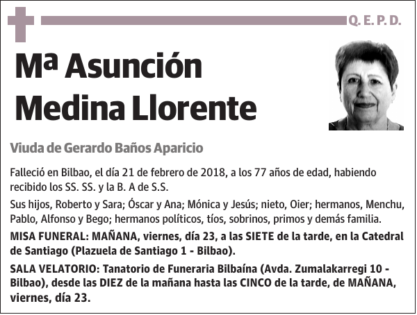 Mª Asunción Medina Llorente