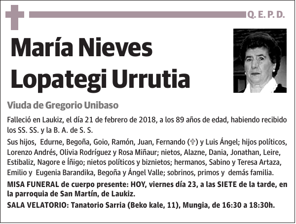 María Nieves Lopategi Urrutia