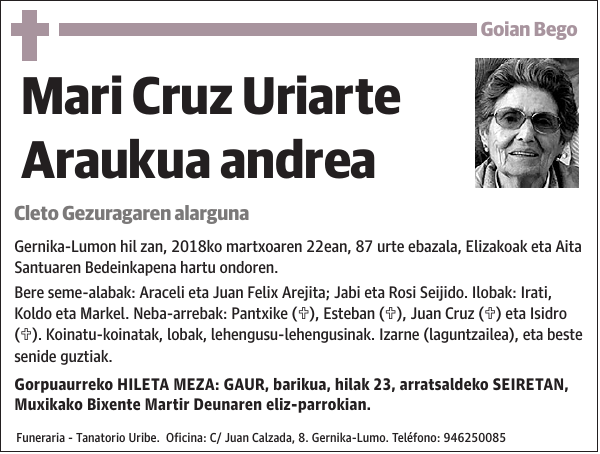 Mari Cruz Uriarte Araukua