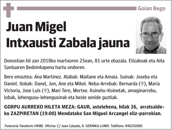Juan Migel Intxausti Zabala