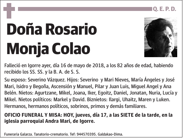 Rosario Monja Colao