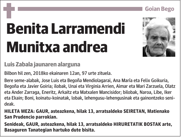 Benita Larramendi Munitxa
