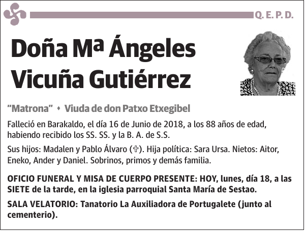 Mª Ángeles Vicuña Gutiérrez
