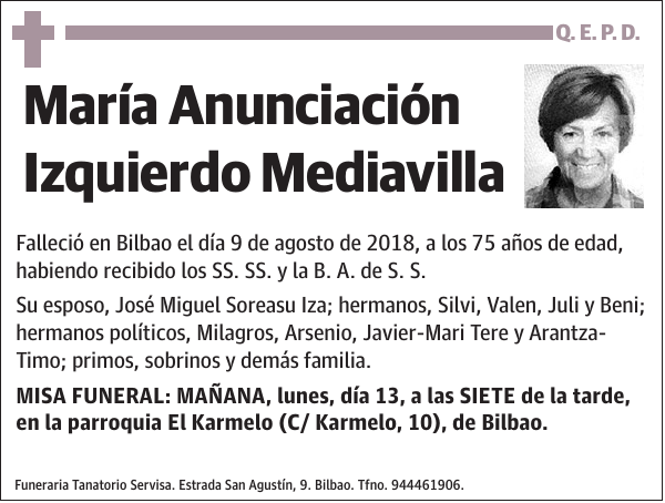 María Anunciación Izquierdo Mediavilla